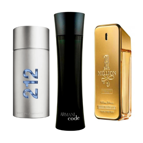 Set di 3 Profumi 212 men nyc, One million e Code homme 100ml