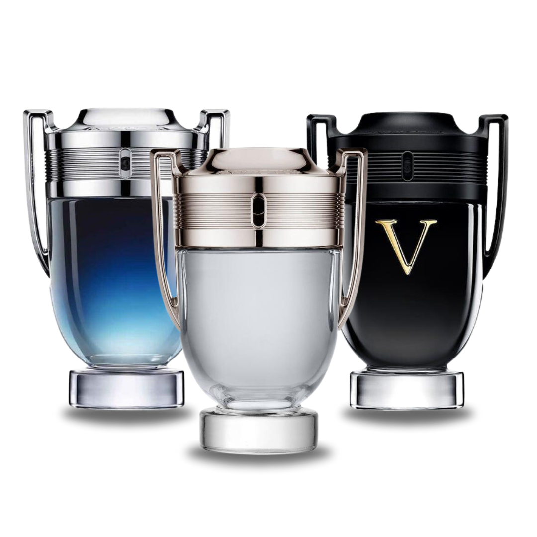 Combo 3 perfumes Paco Rabanne INVICTUS LEGEND, Paco Rabanne INVICTUS e Paco Rabanne INVICTUS VICTORY 100ml - Madrid Perfumes