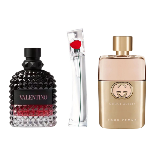 Set di 3 profumi 3 Gucci Guilt, Valentini Intense, Flower Kenzo 100ml